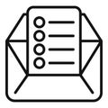 Mail task schedule icon outline vector. Event time