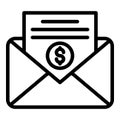 Mail tax letter icon, outline style Royalty Free Stock Photo