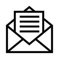 Mail thin line vector icon Royalty Free Stock Photo