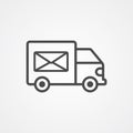 Mail truck vector icon sign symbol