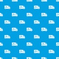 Mail truck pattern seamless blue Royalty Free Stock Photo