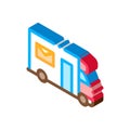 Mail Truck Postal Transportation Company isometric icon vector illustration