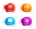 Mail, Update data and Question mark icons. Private payment sign. E-mail, Sales statistics, Help support. Vector