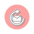 Mail update sign sticker icon. Simple thin line, outline vector of web icons for ui and ux, website or mobile application