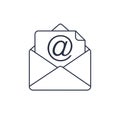 Mail vector icon. E-mail icon, Envelope illustration. Address symbol for web, contacts or communication business letter