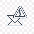 Mail vector icon isolated on transparent background, linear Mail Royalty Free Stock Photo