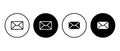 Mail vector icons set. Letter message symbol in a circle Royalty Free Stock Photo