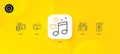 Mail, Wallet and Love music minimal line icons. For web application, printing. Vector Royalty Free Stock Photo