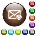 Mail warning color glass buttons Royalty Free Stock Photo
