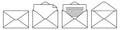 Mail web icon vector set. E-mail, letter, or document in a white envelope isolated on background Royalty Free Stock Photo