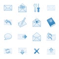 Mail web icons set 1, blue series Royalty Free Stock Photo