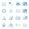 Mail web icons set 2, blue series Royalty Free Stock Photo