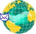 Mail and world globe1 Royalty Free Stock Photo