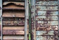 Mailbox. Box for the letter. Rusty metal. Old cracked paint. Royalty Free Stock Photo