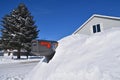 Mailbox buried in the deep snow