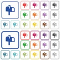 Mailbox outlined flat color icons