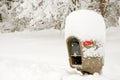 Mailbox covered in deep snow