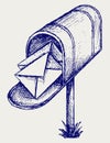 Mailbox. Doodle style