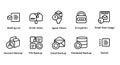 mailbox email filter spam file backup disk usage icon collection set vector graphic illustration web hosting server
