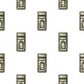 Mailbox engraved seamless pattern. Vintage letterbox in hand drawn style Royalty Free Stock Photo