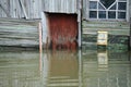 Mailbox during the flood. The river Ob, which emerged from the shores, flooded the outskirts of the city.