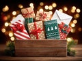 mailbox full of Christmas mail Royalty Free Stock Photo