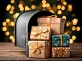 mailbox full of Christmas post Royalty Free Stock Photo