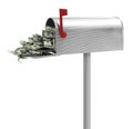 Mailbox full of money Royalty Free Stock Photo