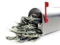 Mailbox full of money Royalty Free Stock Photo