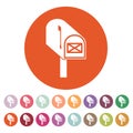 The mailbox icon. Mail, postal, post office symbol. Flat Royalty Free Stock Photo