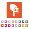 The mailbox icon. Mail, postal, post office symbol. Flat Royalty Free Stock Photo