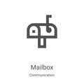 mailbox icon vector from communication collection. Thin line mailbox outline icon vector illustration. Linear symbol for use on Royalty Free Stock Photo