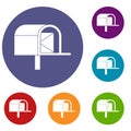 Mailbox icons set Royalty Free Stock Photo