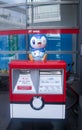 Mailbox of the Japanese Post with a statue of the character Piplup