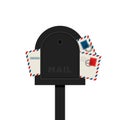 Mailbox letter flat design isolated illustration