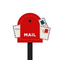 Mailbox letter flat design isolated illustration