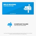 Mailbox, Mail, Love, Letter, Letterbox SOlid Icon Website Banner and Business Logo Template Royalty Free Stock Photo