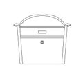 Mailbox Outline Icon Illustration on Isolated White Background Royalty Free Stock Photo