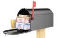 Mailbox with parcels, 3D rendering Royalty Free Stock Photo