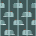 Mailbox pattern seamless. Box for letters for street background. Vector texture