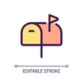 Mailbox pixel perfect RGB color ui icon Royalty Free Stock Photo