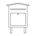 Mailbox vector icon.Outline vector icon isolated on white background mailbox. Royalty Free Stock Photo
