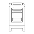 Mailbox vector icon.Outline vector icon isolated on white background mailbox. Royalty Free Stock Photo