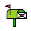 Mailbox vector, Valentine and love related filled outline icon