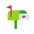 Mailbox vector, Valentine and love related flat icon