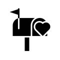 Mailbox vector, Valentine and love related solid icon