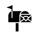 Mailbox vector, Valentine and love related solid icon