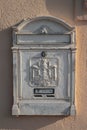 Mailbox on wall of house. Nettuno, Lazio, Italy