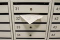 Mailboxes and receipt for payment of services Royalty Free Stock Photo