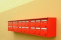 Some mailboxes on a wall Royalty Free Stock Photo